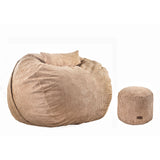 CosyCloud Large Bean Bag + Footrest + Pillow Combo - Corduroy